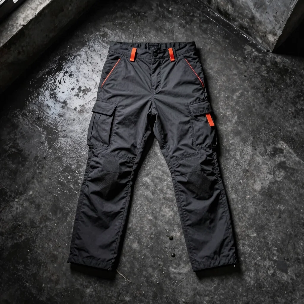 Tactical Orange-Accent Cargo Pants